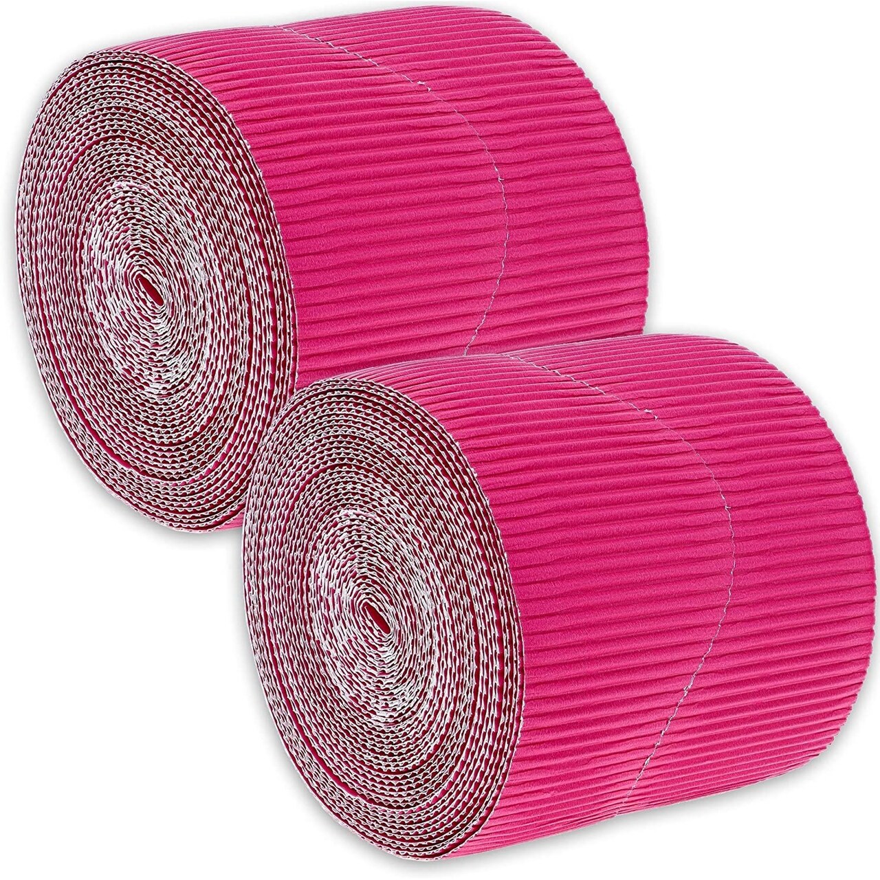 Hot Pink Scalloped Bulletin Board Border for Classroom (2 In x 50 ft, 2 Pack)